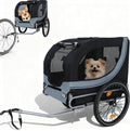 Dog bike trailer for large dogs hitched behind a bicycle