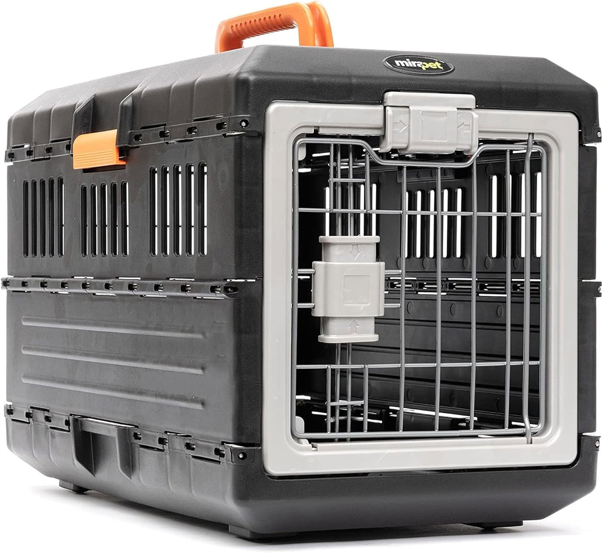 Dark gray collapsible pet carrier and crate for cats and small dogs – view 7