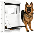 Large steel frame dog door with double clear flaps and telescoping tunnel – view 2