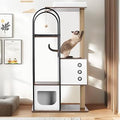 Modern Cat Tower with Scratching Posts and Cave for Indoor Cats