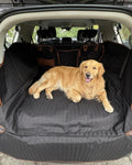 Waterproof dog cargo liner with side walls installed in an SUV trunk