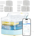 PETGUGU Cat Water Fountain with 6 Replacement Filters, App Monitoring, Wireless Pump, 8-Layer Filtration, BPA-Free