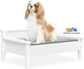 Modern wooden dog couch with cushioned water-resistant mattress – view 2
