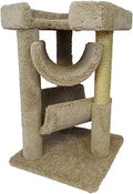 Maykoosh Rococo Romance Cat Scratch and Lounge, 20 x 20 x 32 Inches, Plush Carpet and Solid Wood, Brown Beige