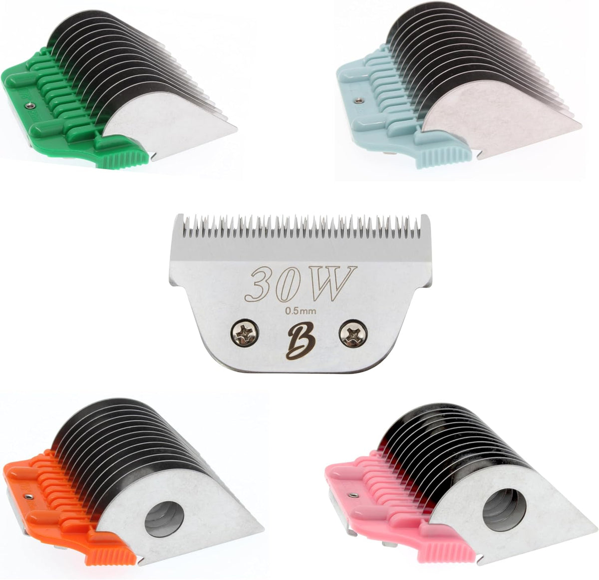 Set of ten wide clipper guard combs in graduated sizes – view 3
