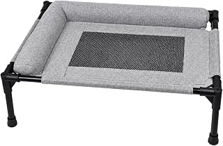 Cooling Elevated Pet Bed with Breathable Mesh Center for Cats, All Seasons, Gray