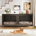 79 inch rustic brown double dog crate furniture TV stand – view 2