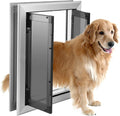 Aluminum frame large dog door with double self-closing flaps