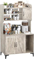 TrailBlaze Modern Hidden Cat Litter Box Enclosure Furniture, Large Cabinet with 4-Tier Storage Shelves and Durable Wood