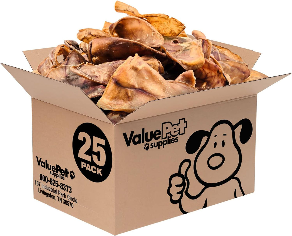 Bulk pile of whole pig ear chews, 50 count – view 4