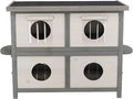Trixie Outdoor Cat House, Weatherproof Shelter for Multiple Feral Cats, 4 Compartments with Escape Doors and Covered