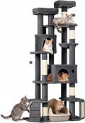PawHut Extra Large 79-Inch Cat Tree Tower with Dual Baseboard for Large Cats