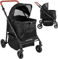 Cat Stroller for Small to Medium Pets, Up to 33 lb, 4 Wheels, Folding