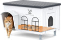 Extra large heated outdoor cat house with two doors