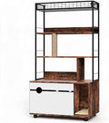 Multi-Functional Cat Litter Box Enclosure with 4-Tier Storage Shelves