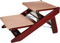 Brown pine frame 3-step dog stairs – view 2
