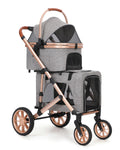 Foldable pet stroller with detachable carrier for small dogs and cats – view 2
