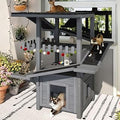 4-Tier Outdoor Cat House with Ramps and Waterproof Roof