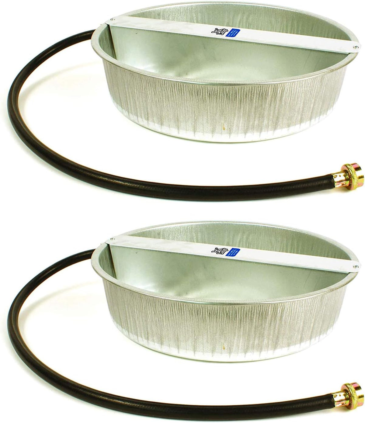 Galvanized steel automatic water bowl attached to a garden hose – view 3