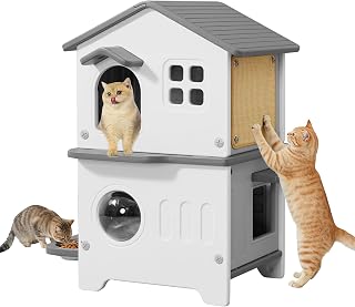 2-Story Weatherproof Plastic Cat House