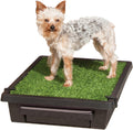 Large portable indoor dog potty with grass mat surface – view 2