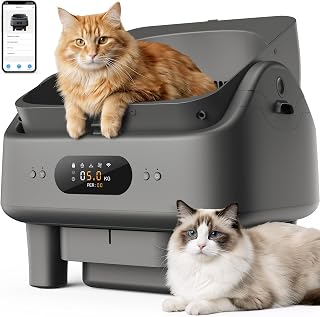 Self-Cleaning Cat Litter Box, Smart Automatic with Anti-Pinch, 10 Safety Sensors, 5G and 2.4G WiFi, 10 Rolls of Trash Bags