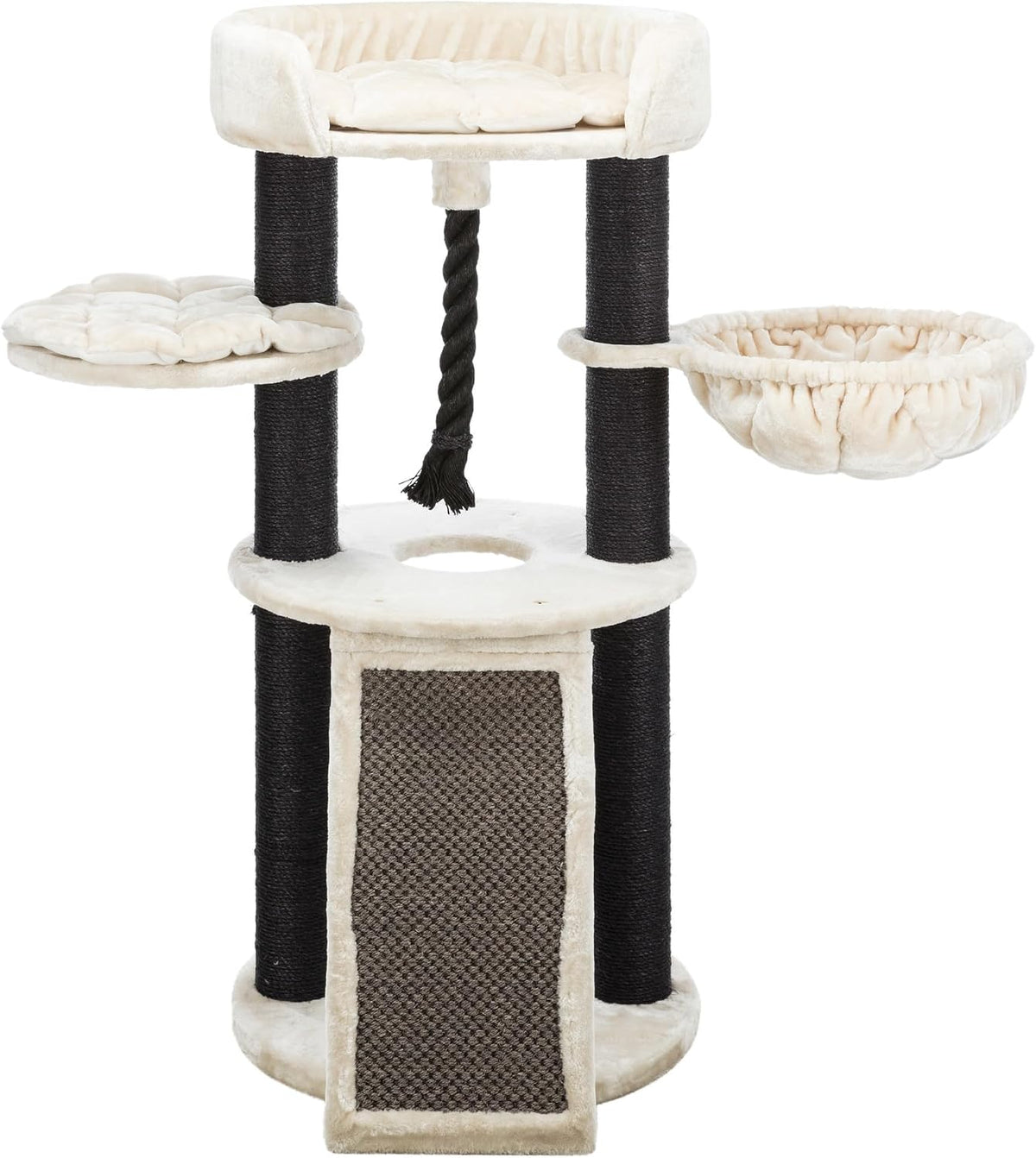 55.5 inch cat tower with hammock, ramp and padded platforms