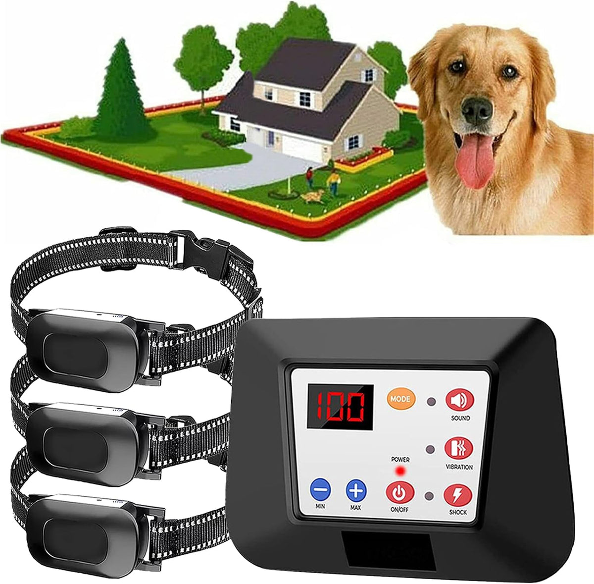 Wireless dog fence transmitter with remote and receiver training collars