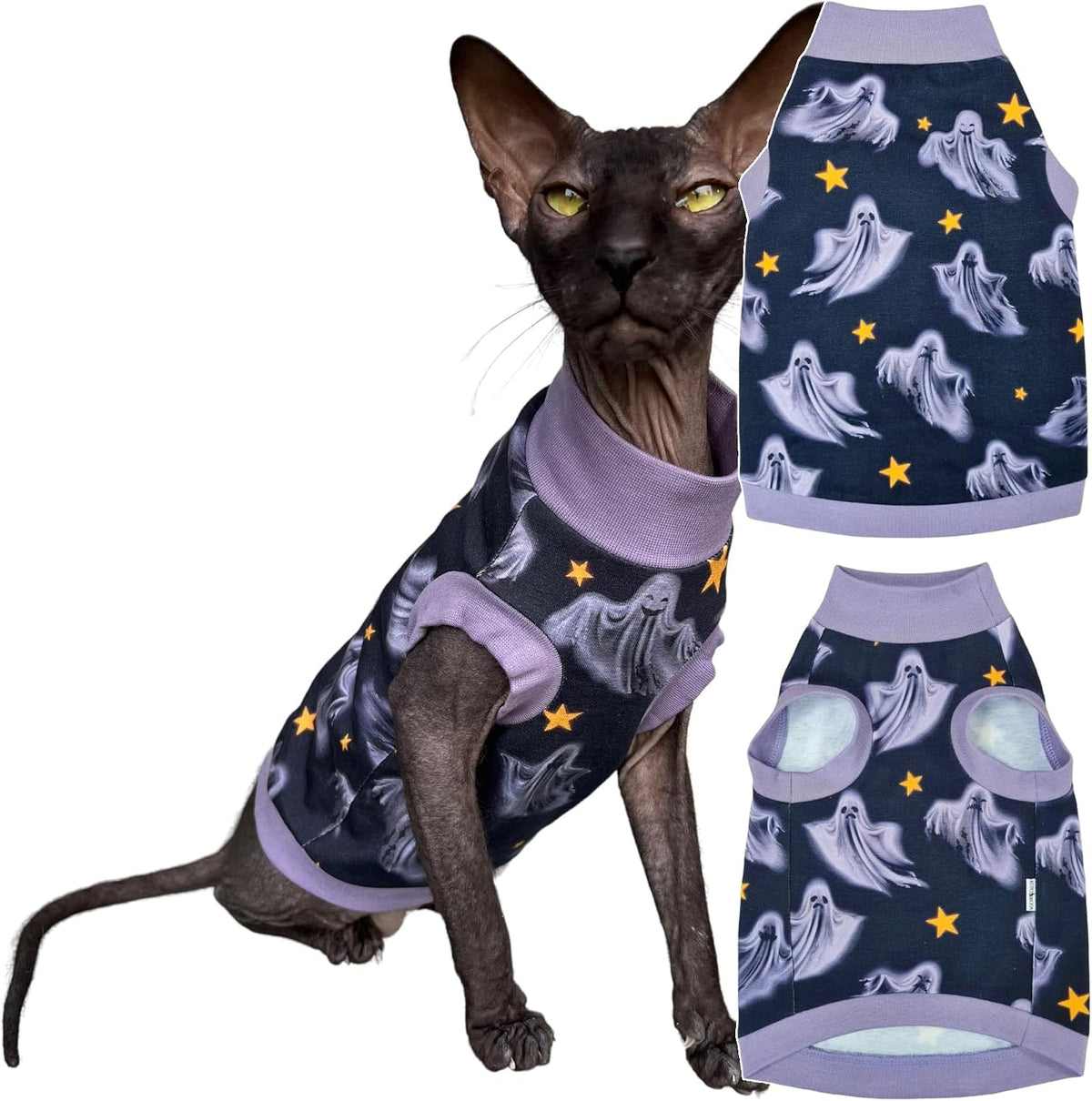 Panther grey winter turtleneck for a hairless Sphynx cat – view 5