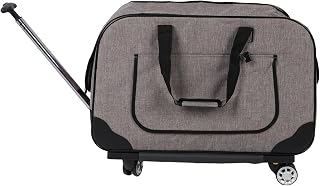 Rolling Pet Carrier with Detachable Wheels, Breathable Mesh, Foldable, Blue, up to 17.5 kg