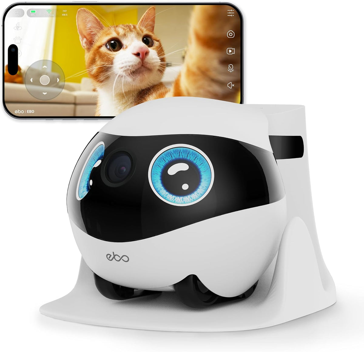 Small mobile robot pet camera with 1080P lens and two-way talk – view 3