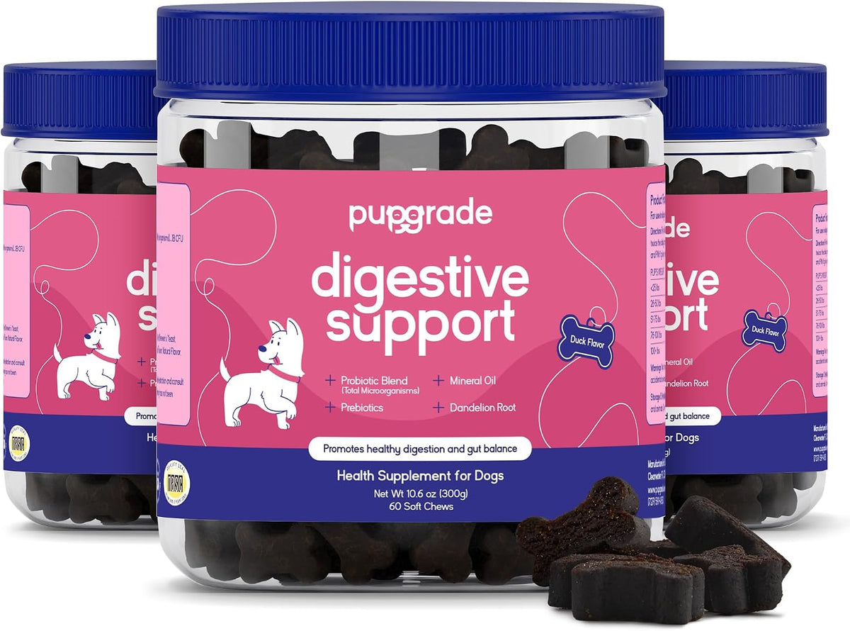 Jar of duck-flavored prebiotic and probiotic soft chews for dogs – view 5