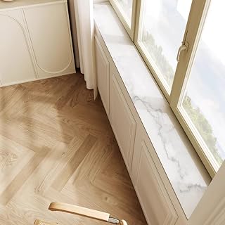 Marble Texture Absorbent Window Sill Mat for Pets and Plants, 150x30cm