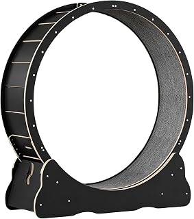 Large Cat Treadmill Wheel for Indoor Exercise, Quiet, Detachable Carpet, Black