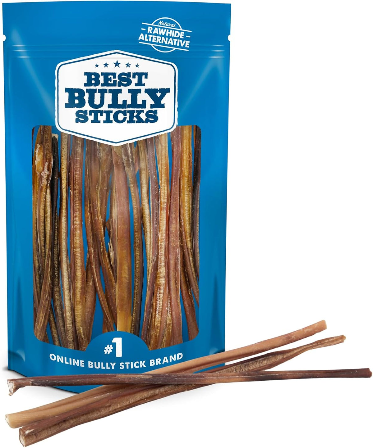 Bulk bag of 12 inch odor-free beef bully sticks for dogs