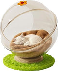 Transparent Acrylic Cat House, 360° Clear Pod Bed, Indoor