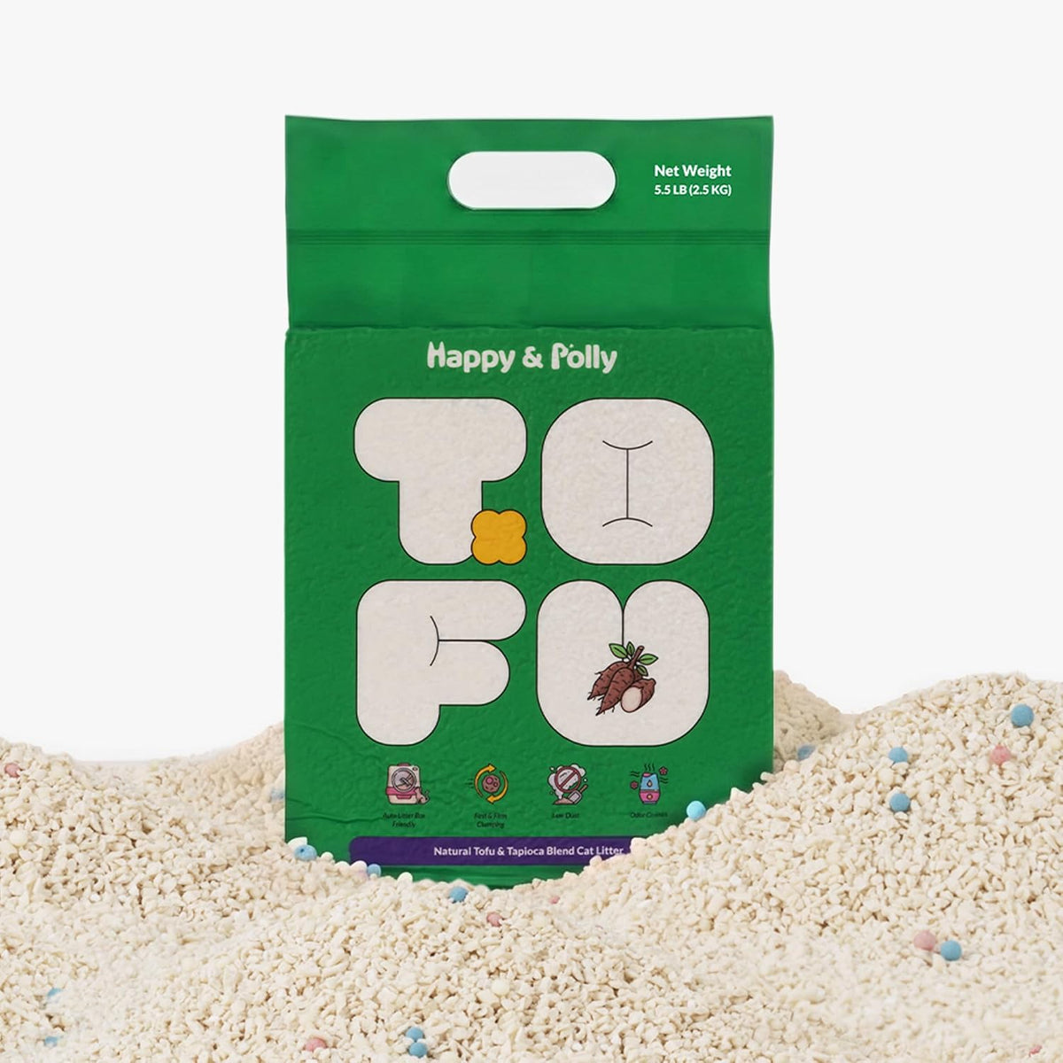 44 lb bag of unscented tofu and tapioca clumping cat litter – view 2