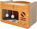 Wooden Cat Scratcher House with Scratching Boards, Large