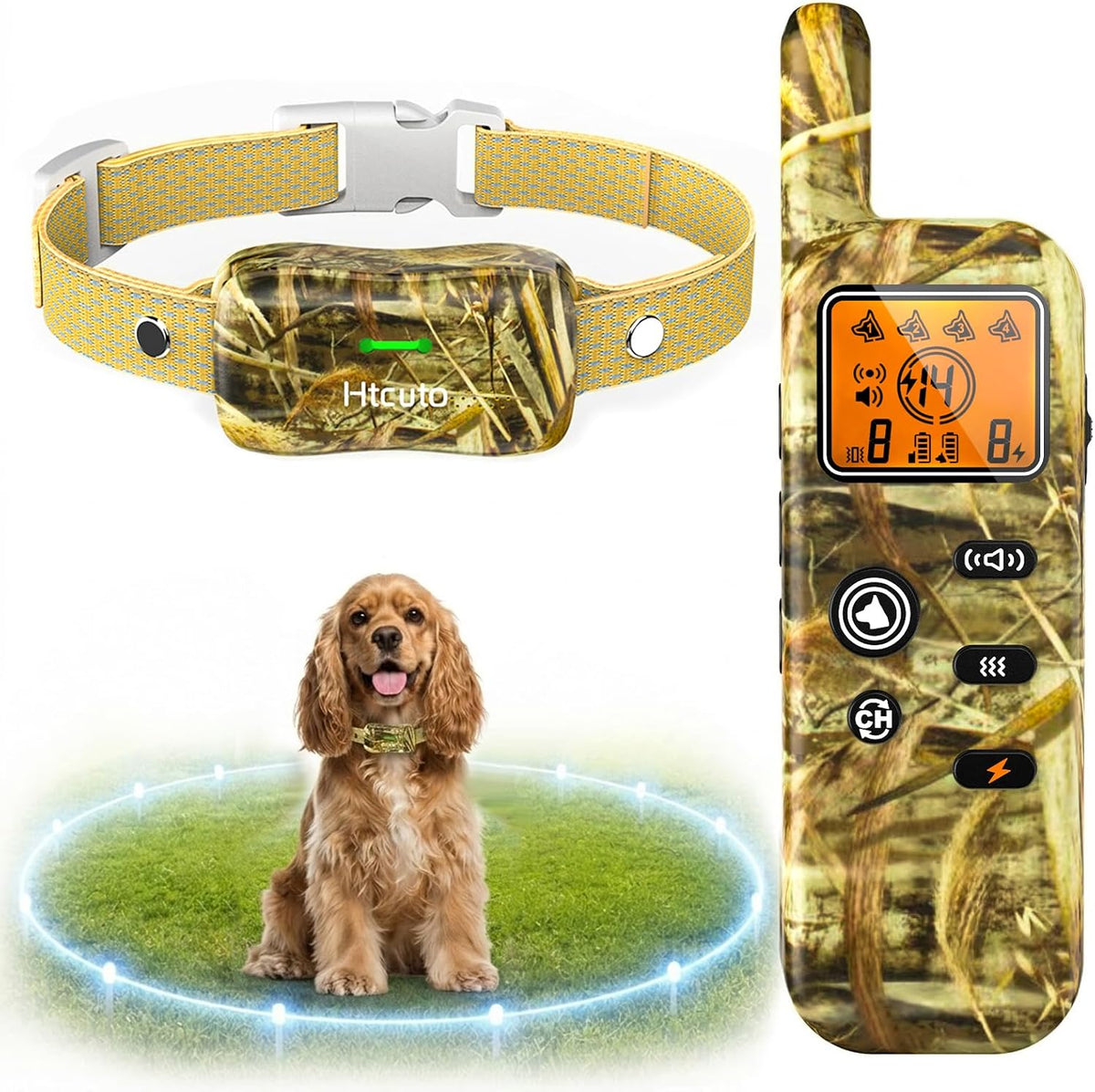 Wireless dog fence transmitter with two training collars and remote – view 3