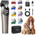 Cordless dog grooming clipper kit with metal guide combs and case – view 2