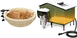 Rotating Cat Desk Bed and Heated Cat House, 26 Inch, Waterproof