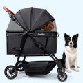 Blue extra large heavy duty dog stroller with ventilated mesh cabin – view 3
