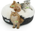 Light gray fluffy peekaboo cat cave bed – view 3