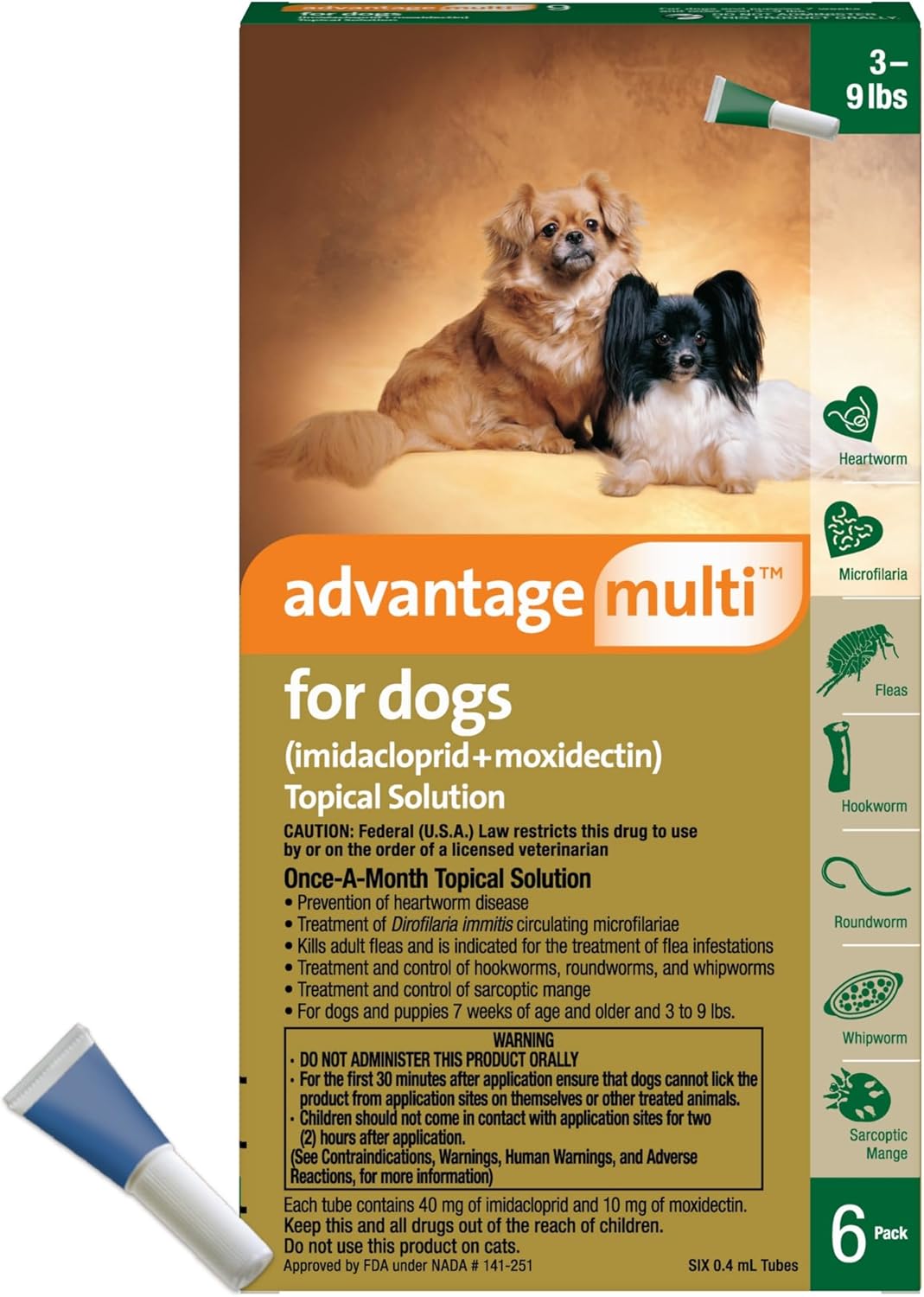 Package of 6 topical solution doses for dogs 20.1 to 55 lbs – view 3