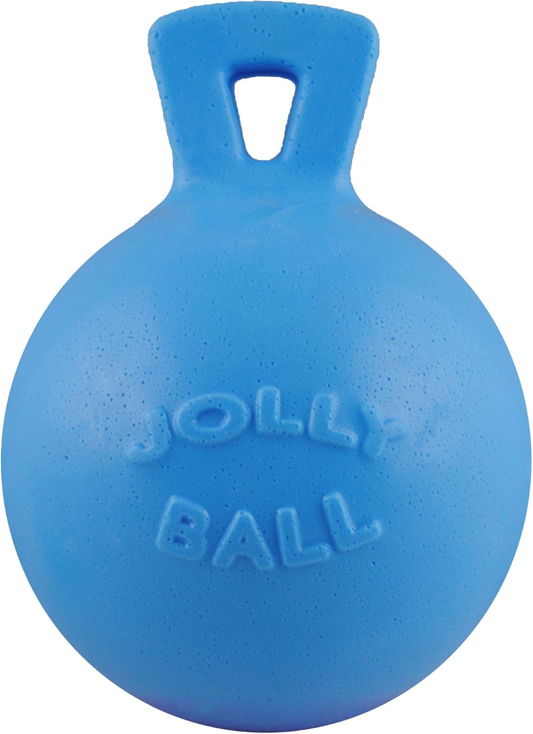 Blue 4.5 inch heavy duty ball dog toy with handle – view 4