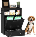 White dog feeding station cabinet with pull-out bowl drawer – view 3
