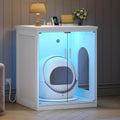 See-through litter box enclosure cabinet for automatic litter box