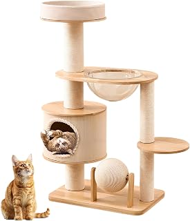 Cat Tree House with Sisal Post and Reversible Sleeping Mat