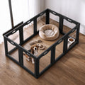 Black-framed clear acrylic 12-panel pet playpen with door – view 3