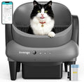 Light grey open top anti-pinch self-cleaning litter box